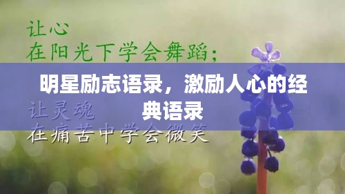 明星勵(lì)志語錄，激勵(lì)人心的經(jīng)典語錄