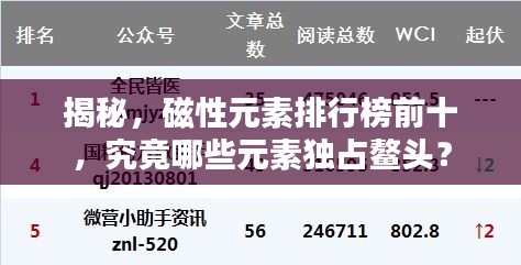 揭秘，磁性元素排行榜前十，究竟哪些元素獨(dú)占鰲頭？