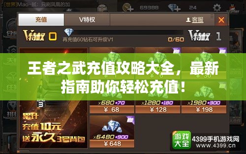 王者之武充值攻略大全，最新指南助你輕松充值！