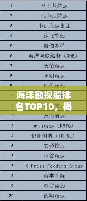 海洋勘探船排名TOP10，揭秘全球領(lǐng)先勘探船榜單