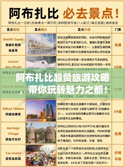 阿布扎比超贊旅游攻略，帶你玩轉(zhuǎn)魅力之都！