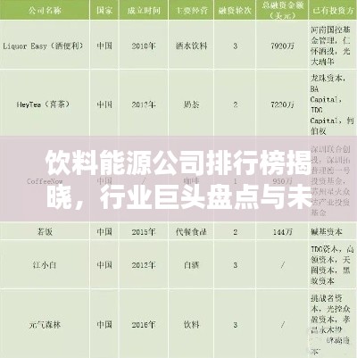 飲料能源公司排行榜揭曉，行業(yè)巨頭盤點與未來趨勢預測