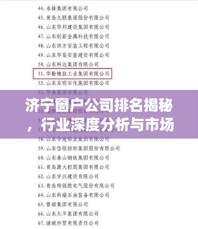 濟寧窗戶公司排名揭秘，行業(yè)深度分析與市場熱門推薦
