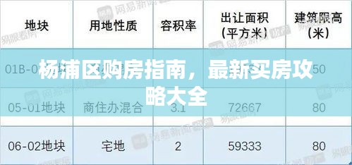 楊浦區(qū)購(gòu)房指南，最新買(mǎi)房攻略大全
