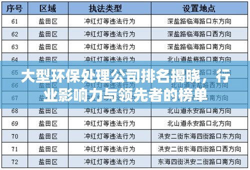 大型環(huán)保處理公司排名揭曉，行業(yè)影響力與領(lǐng)先者的榜單