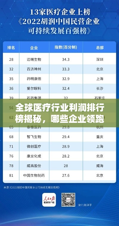 全球醫(yī)療行業(yè)利潤排行榜揭秘，哪些企業(yè)領(lǐng)跑行業(yè)賺錢榜？