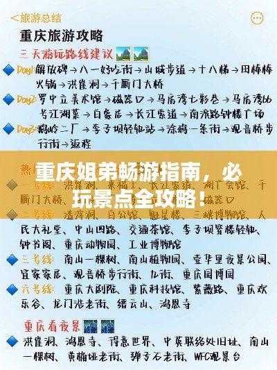重慶姐弟暢游指南，必玩景點全攻略！