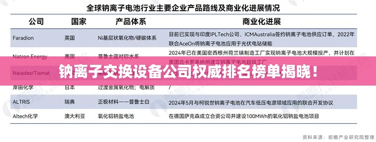 鈉離子交換設(shè)備公司權(quán)威排名榜單揭曉！