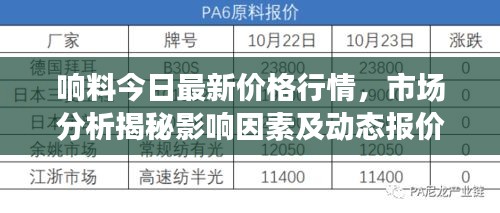 響料今日最新價格行情，市場分析揭秘影響因素及動態(tài)報價