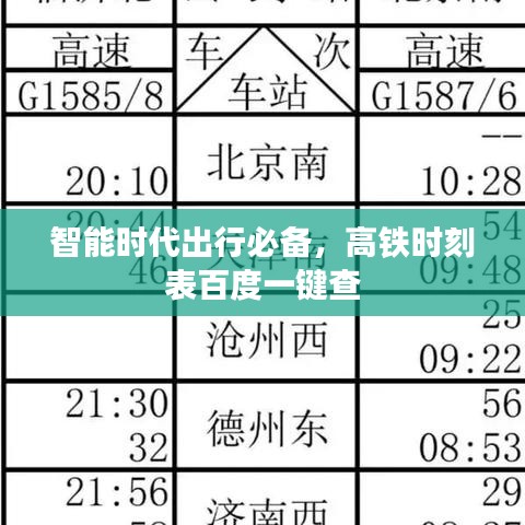 智能時(shí)代出行必備，高鐵時(shí)刻表百度一鍵查