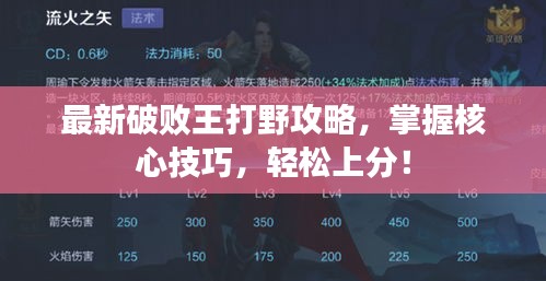 最新破敗王打野攻略，掌握核心技巧，輕松上分！