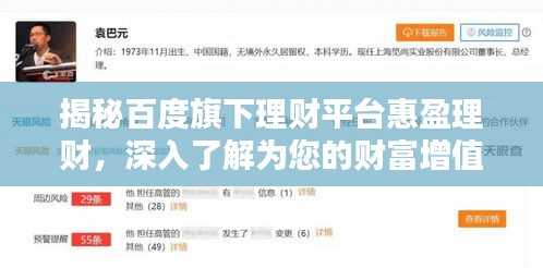 揭秘百度旗下理財(cái)平臺(tái)惠盈理財(cái)，深入了解為您的財(cái)富增值之道