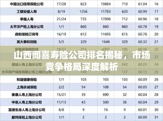 山西聞喜壽險(xiǎn)公司排名揭秘，市場競爭格局深度解析