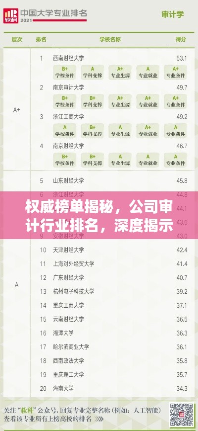 權(quán)威榜單揭秘，公司審計(jì)行業(yè)排名，深度揭示行業(yè)格局