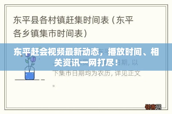 東平趕會視頻最新動態(tài)，播放時(shí)間、相關(guān)資訊一網(wǎng)打盡！